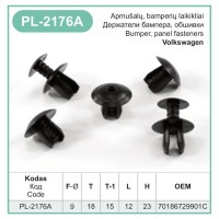 Black Door Panel Trim Clips Fixings Plastic Screw Fit Rivet Fastener Fits VW – PL-2176A