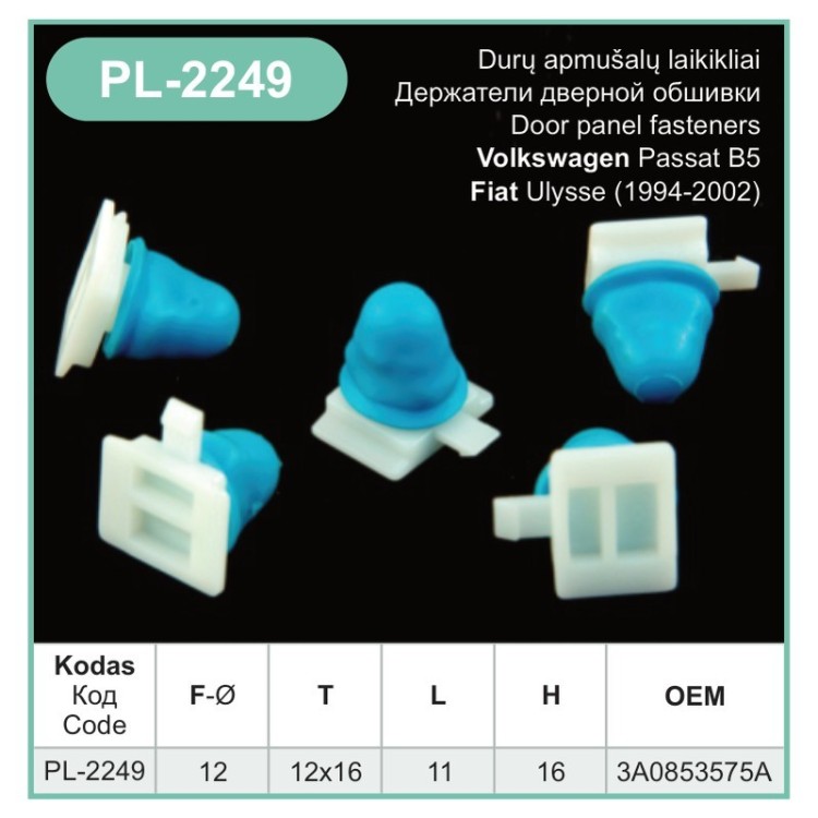 Moulding clip Ø 12 mm for Volkswagen – PL-2249