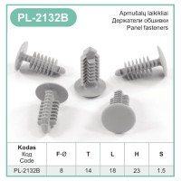 Grey Plastic Fir Tree Trim Clips 7mm Hole, 14mm Head Car Plugs Universal – PL-2132B