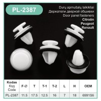 Push-in clip with head Ø 10x11 mm for Citroen, Peugeot, Renault – PL-2387