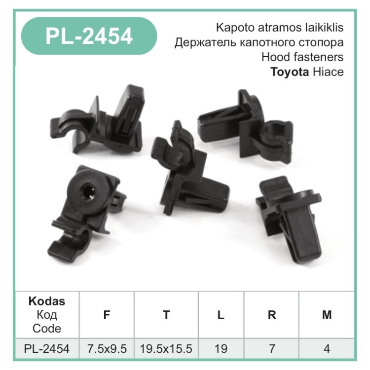 Bonnet stay clip Ø 7.5 x 9.5 mm for Joylong, King Long – PL-2454 Bonnet stay clip Ø 7.5 x 9.5 mm for Joylong, King Long – PL-2454