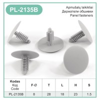 Grey Plastic Fir Tree Trim Clips 7mm Hole, 28mm Head Car Van Spruce Button – PL-2135B