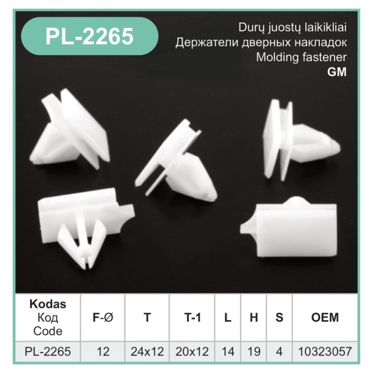 Moulding clip Ø 12 mm for GM – PL-2265 Moulding clip Ø 12 mm for GM – PL-2265