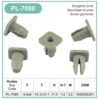 Grey Fog Lamp Indicator Plastic Screw Grommet Nuts N90535301 – PL-7080