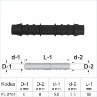 8 mm I-Piece Plastic Barbed Connector Joiner Tube Hose Pipe Fitting – PL-2704
