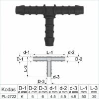 6x6 mm T-Piece Plastic Barbed Connector Joiner Tube Hose Pipe Fitting – PL-2722