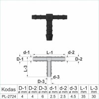 4x6 mm T-Piece Reducer Plastic Barbed Connector Joiner Tube Hose Pipe Fitting – PL-2724