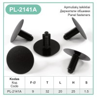 Black Plastic Fir Tree Trim Clips 8mm Hole, 32mm Head Car Interior Fixings – PL-2141A