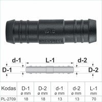 18 mm I-Piece Plastic Barbed Connector Joiner Tube Hose Pipe Fitting – PL-2709