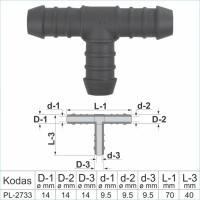 14x14 mm T-Piece Plastic Barbed Connector Joiner Tube Hose Pipe Fitting – PL-2733