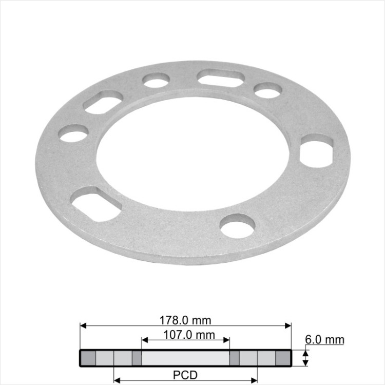 Universal Aluminium Wheel Spacers Shims 6mm 5 Or 6 Stud Pattern Adaptor – RK-0603