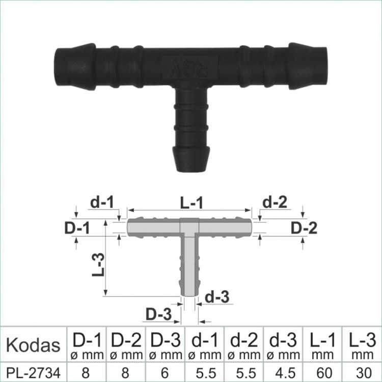 8x6 mm T-Piece Reducer Plastic Barbed Connector Joiner Tube Hose Pipe Fitting – PL-2734 8x6 mm T-Piece Reducer Plastic Barbed Connector Joiner Tube Hose Pipe Fitting – PL-2734