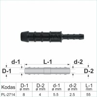 4 mm I-Piece Reducer Plastic Barbed Connector Joiner Tube Hose Pipe Fitting – PL-2714