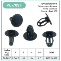 Black Spare Wheel Compartment Cover Bracket Clips 5J0819055A – PL-7097