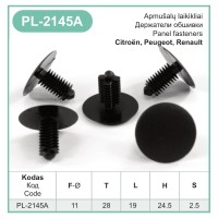 Black Plastic Fir Tree Trim Clips Spruce 10mm Hole 28mm Head Car Van Fixings – PL-2145A