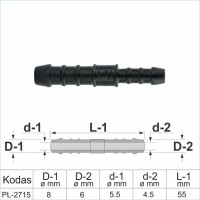 6 mm I-Piece Reducer Plastic Barbed Connector Joiner Tube Hose Pipe Fitting – PL-2715