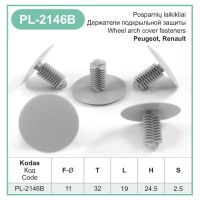 Grey Plastic Fir Tree Trim Clips Spruce 9mm Hole 32mm Head Car Panel Fixings – PL-2146B