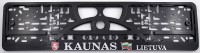 Embossed number plate frame with lettering "Kaunas Lietuva" with the Lithuanian coat of arms and the Lithuanian flag – R3-40223