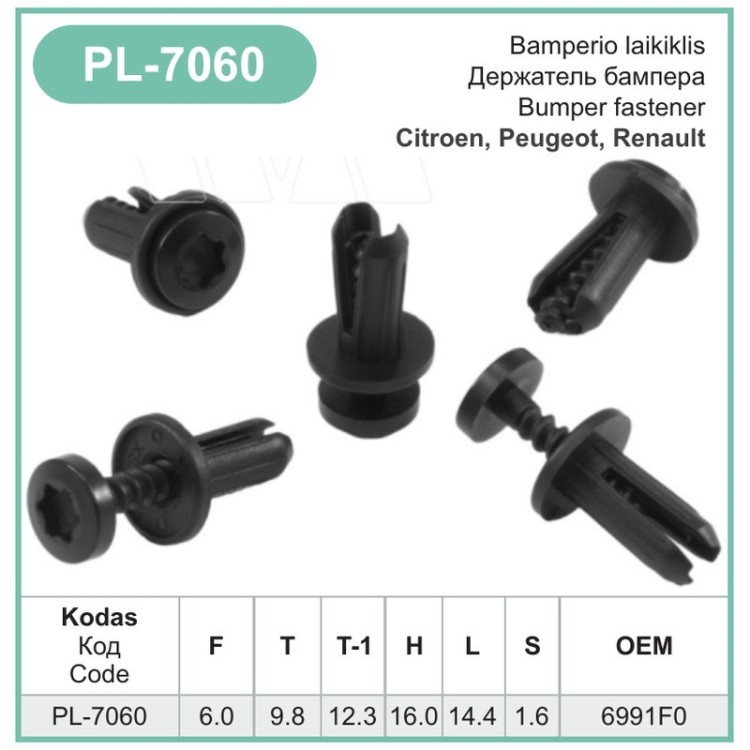 Black 6mm Torx Screw Fit Trim Expansion Rivets 6991F0 – PL-7060