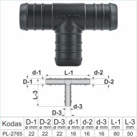 22x22 mm T-Piece Plastic Barbed Connector Joiner Tube Hose Pipe Fitting – PL-2765