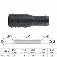 18 mm I-Piece Reducer Plastic Barbed Connector Joiner Tube Hose Pipe Fitting – PL-2782
