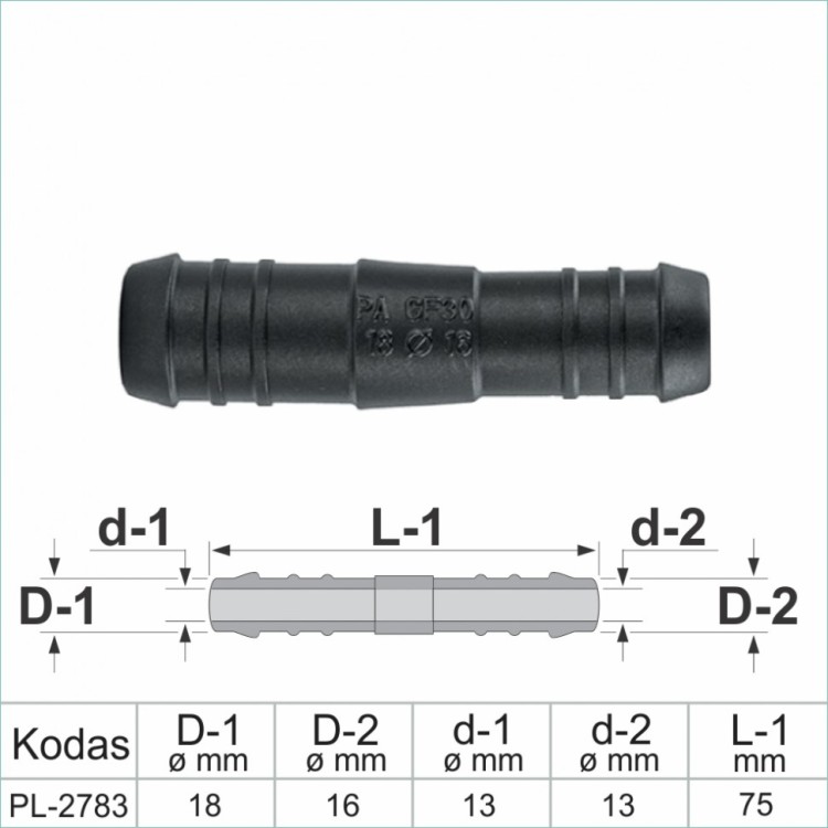 16 mm I-Piece Reducer Plastic Barbed Connector Joiner Tube Hose Pipe Fitting – PL-2783