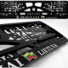 Embossed number plate frame with lettering "Šiauliai Lietuva" with the Šiauli city coat of arms and the Lithuanian flag – R3-40241