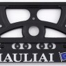 Embossed number plate frame with lettering "Šiauliai Lietuva" with the Šiauli city coat of arms and the EU flag – R3-40242