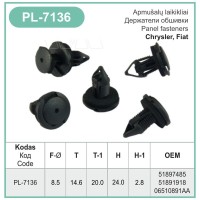 Black 8mm Bumper Door Trim Expanding Rivet Clips 51897485 – PL-7136