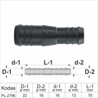 18 mm I-Piece Reducer Plastic Barbed Connector Joiner Tube Hose Pipe Fitting – PL-2786
