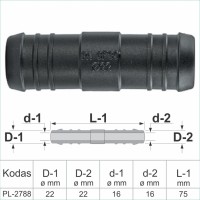 22 mm I-Piece Plastic Barbed Connector Joiner Tube Hose Pipe Fitting – PL-2788