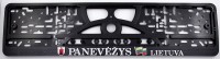 Embossed number plate frame with lettering "Panevėžys Lietuva" with the Panevėž city coat of arms and the Lithuanian flag – R3-40261