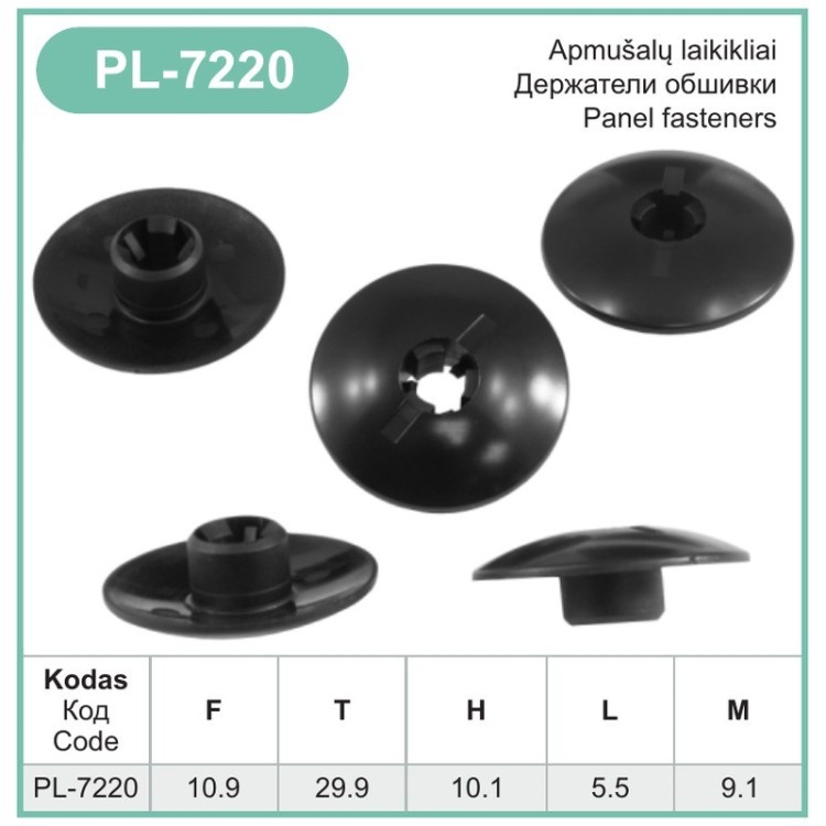 Black Underbody Insulation Nut Plug Retainers 8414734000 – PL-7220