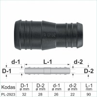 28 mm I-Piece Reducer Plastic Barbed Connector Joiner Tube Hose Pipe Fitting – PL-2923