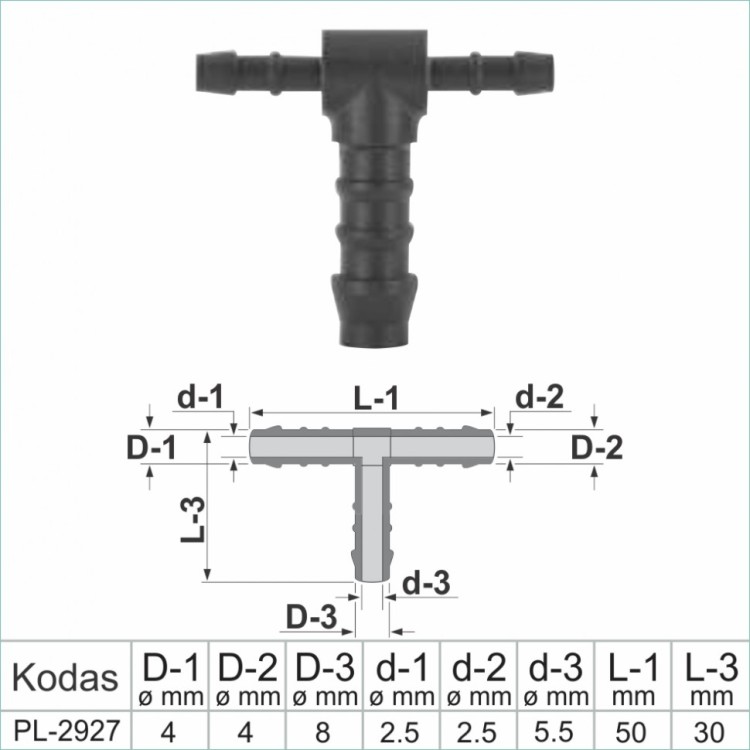 4x8 mm T-Piece Reducer Plastic Barbed Connector Joiner Tube Hose Pipe Fitting – PL-2927