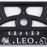 Embossed number plate frame with chrome zodiac sign "LIŪTAS" (Leo) – R3-40281