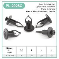 Trim panel clip Ø 9 mm for Honda, Mercedes-Benz, Toyota – PL-2028C