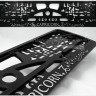 Embossed number plate frame with chrome zodiac sign "OŽIARAGIS" (Capricorn) – R3-40341
