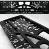 Embossed number plate frame with chrome-plated lettering zodiac sign "SVARSTYKLĖS" (Libra) – R3-40361