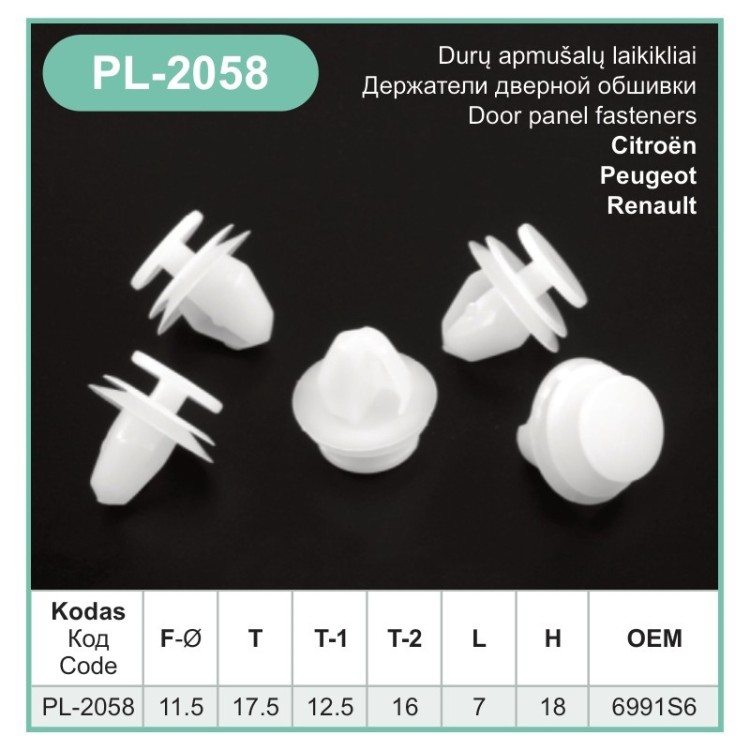 Door Card Trim Clips Plastic Panels Covers Fits Citroen Peugeot Renault – PL-2058