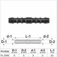 9 mm I-Piece Plastic Barbed Connector Joiner Tube Hose Pipe Fitting – PL-2998