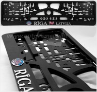 Embossed number plate frame with lettering "Latvija Riga" – R3-40651