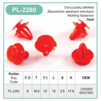 Push-in trim clip Ø 8 mm for Opel, Vauxhall – PL-2280