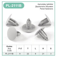 Grey Plastic Fir Tree Trim Clips 8mm Hole 22mm Head Car Van Push In Spruce – PL-2111B