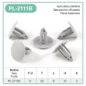 Grey Plastic Fir Tree Trim Clips 8mm Hole 22mm Head Car Van Push In Spruce – PL-2111B
