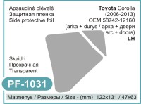 Paint protection film Toyota Corolla (left) – PF-1031