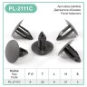 Dark Grey Plastic Fir Tree Trim Clips 8mm Hole 22mm Head Car Push In Spruce – PL-2111C