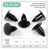 Black Plastic Fir Tree Trim Clips 8mm Hole 19mm Head Car Van Push In Button – PL-2112A
