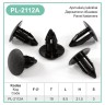 Black Plastic Fir Tree Trim Clips 8mm Hole 19mm Head Car Van Push In Button – PL-2112A