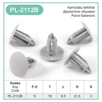 Grey Plastic Fir Tree Trim Clips 8mm Hole 19mm Head Car Van Push In Button – PL-2112B